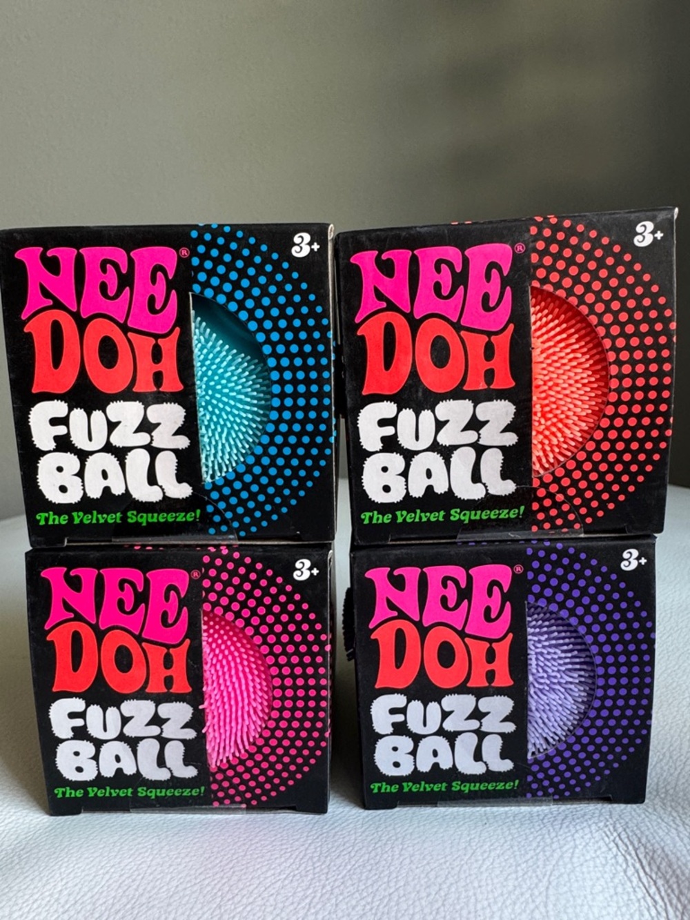 SHIPS TODAY! 4 Nee Doh Fuzz Ball pink blue orange purple Squishy Viral Toy